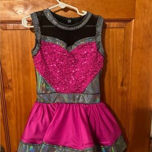 Weissman Pink and Silver Kids Dance Costume